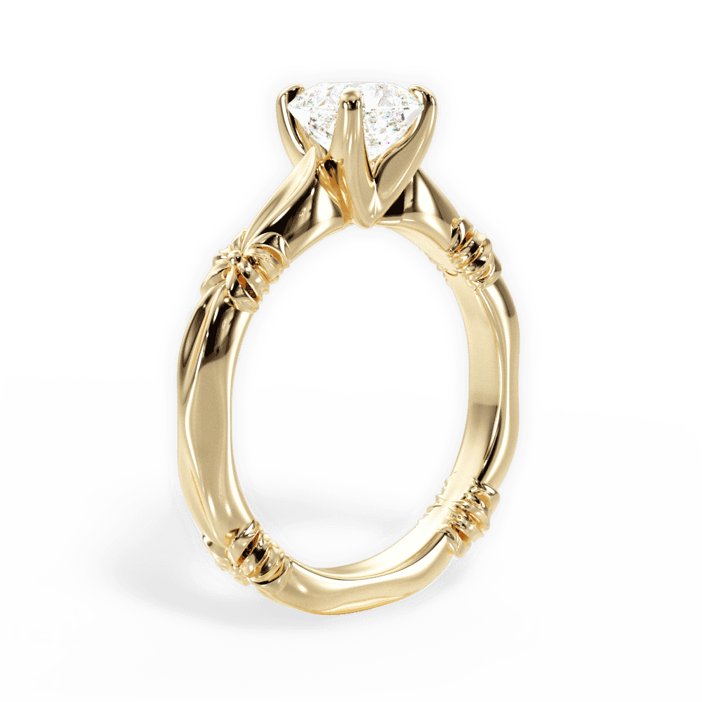 14kt Yellow Gold/18kt Yellow Gold/asscher/front