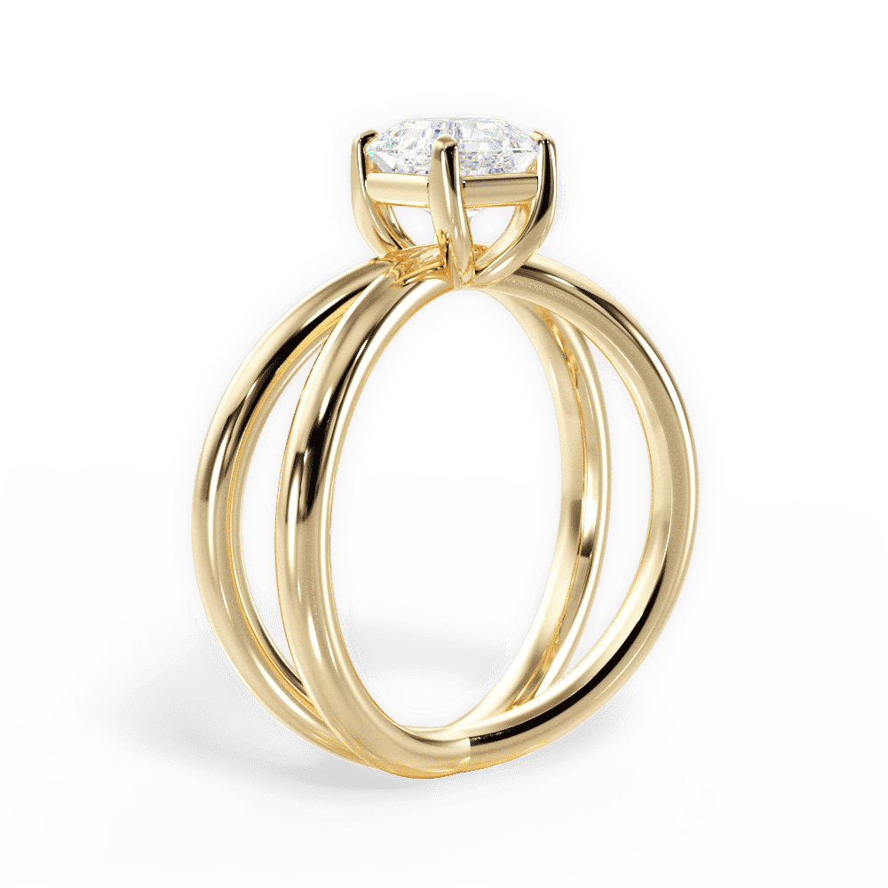 14kt Yellow Gold/18kt Yellow Gold/asscher/front