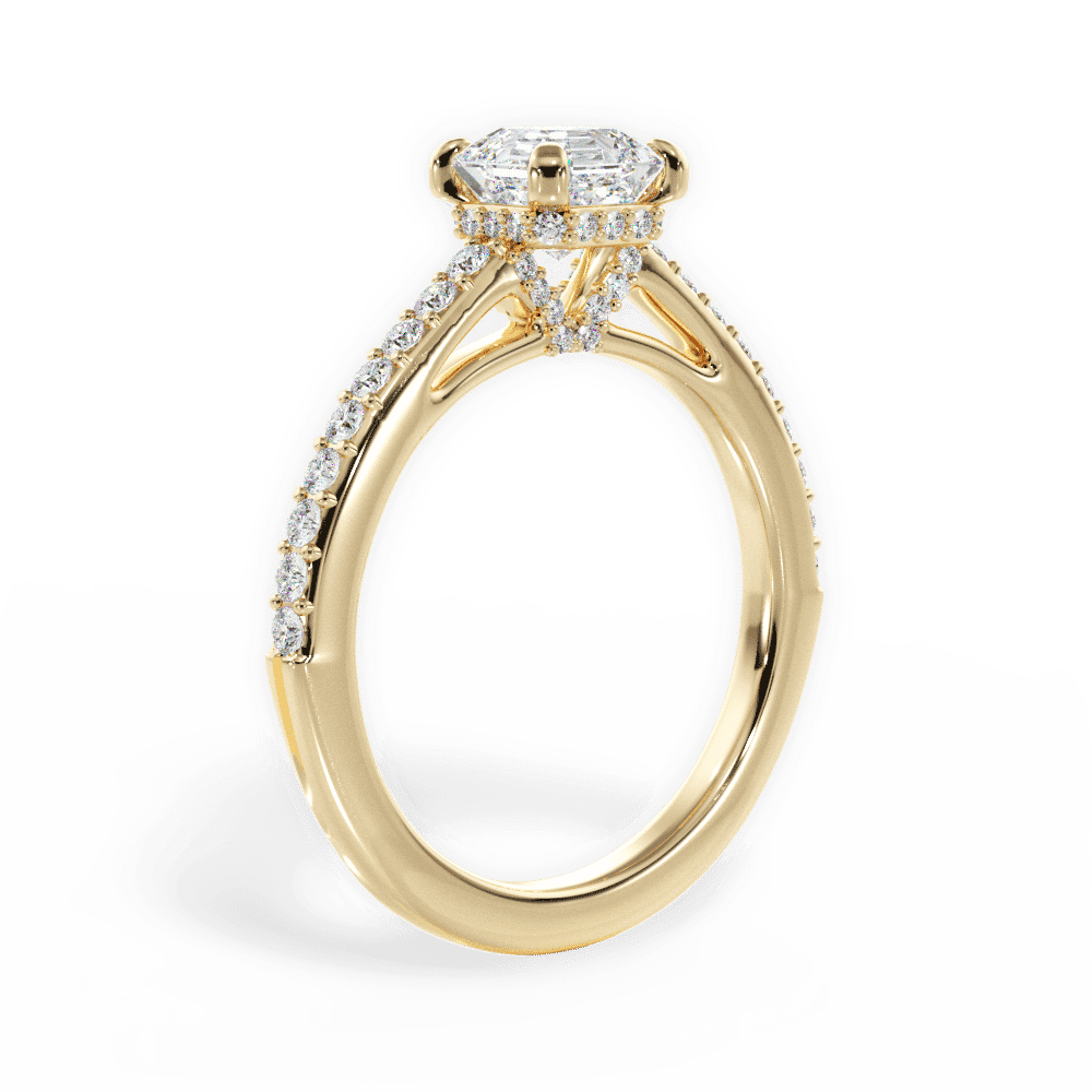 14kt Yellow Gold/18kt Yellow Gold/asscher/front