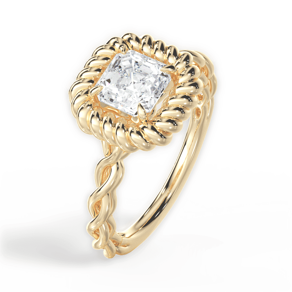 14kt Yellow Gold/18kt Yellow Gold/asscher/perspective