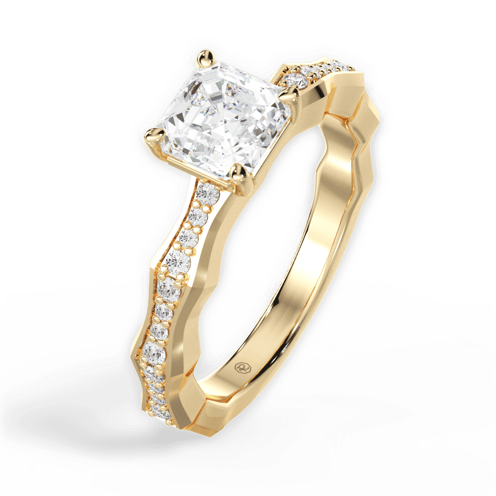 14kt Yellow Gold/18kt Yellow Gold/asscher/perspective