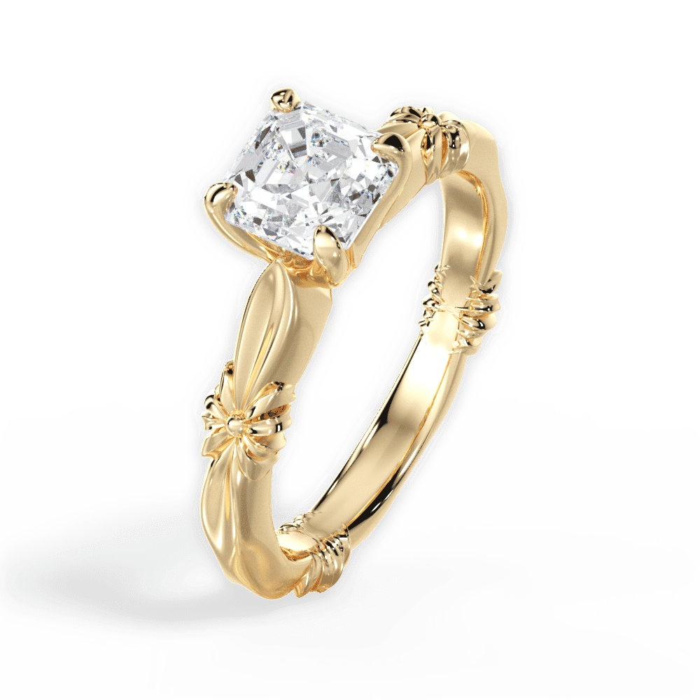 14kt Yellow Gold/18kt Yellow Gold/asscher/perspective