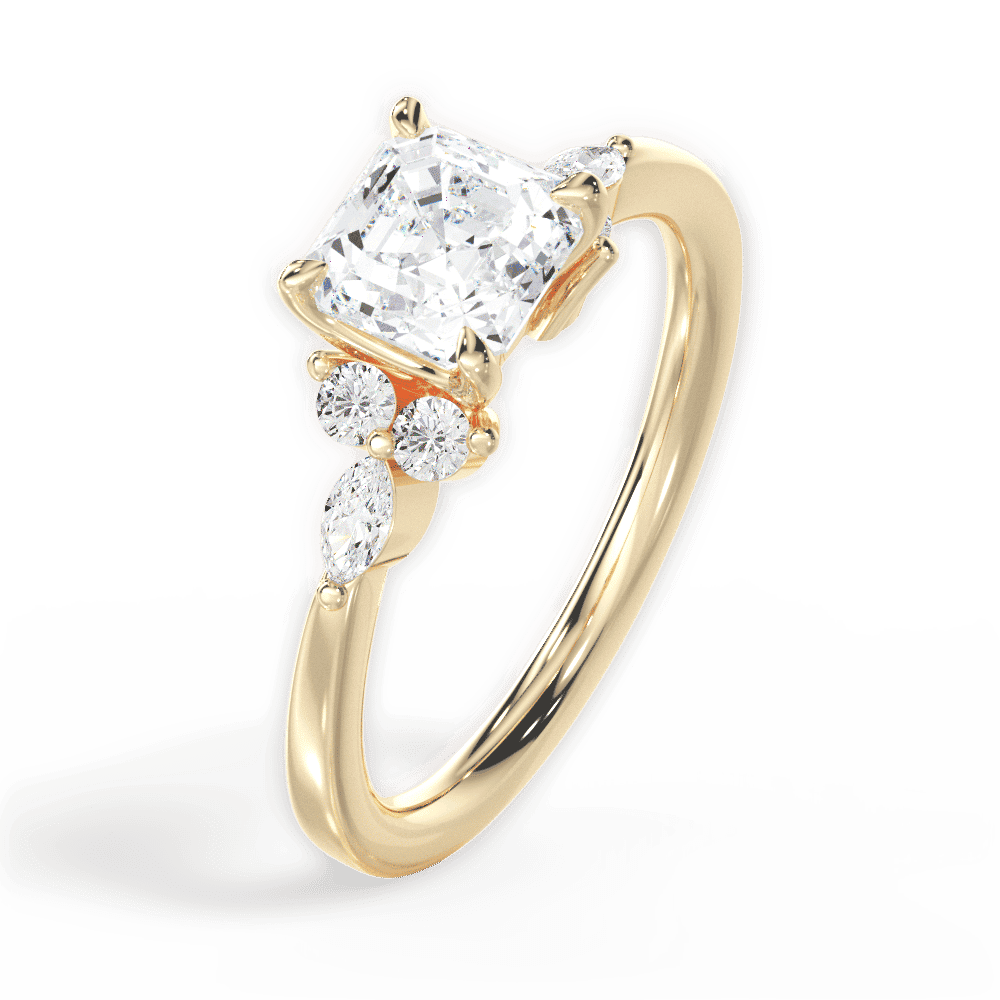 14kt Yellow Gold/18kt Yellow Gold/asscher/perspective