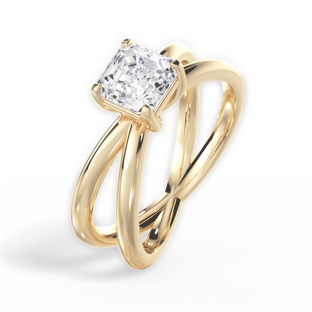 14kt Yellow Gold/18kt Yellow Gold/asscher/perspective