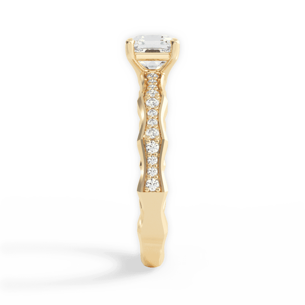 14kt Yellow Gold/18kt Yellow Gold/asscher/side