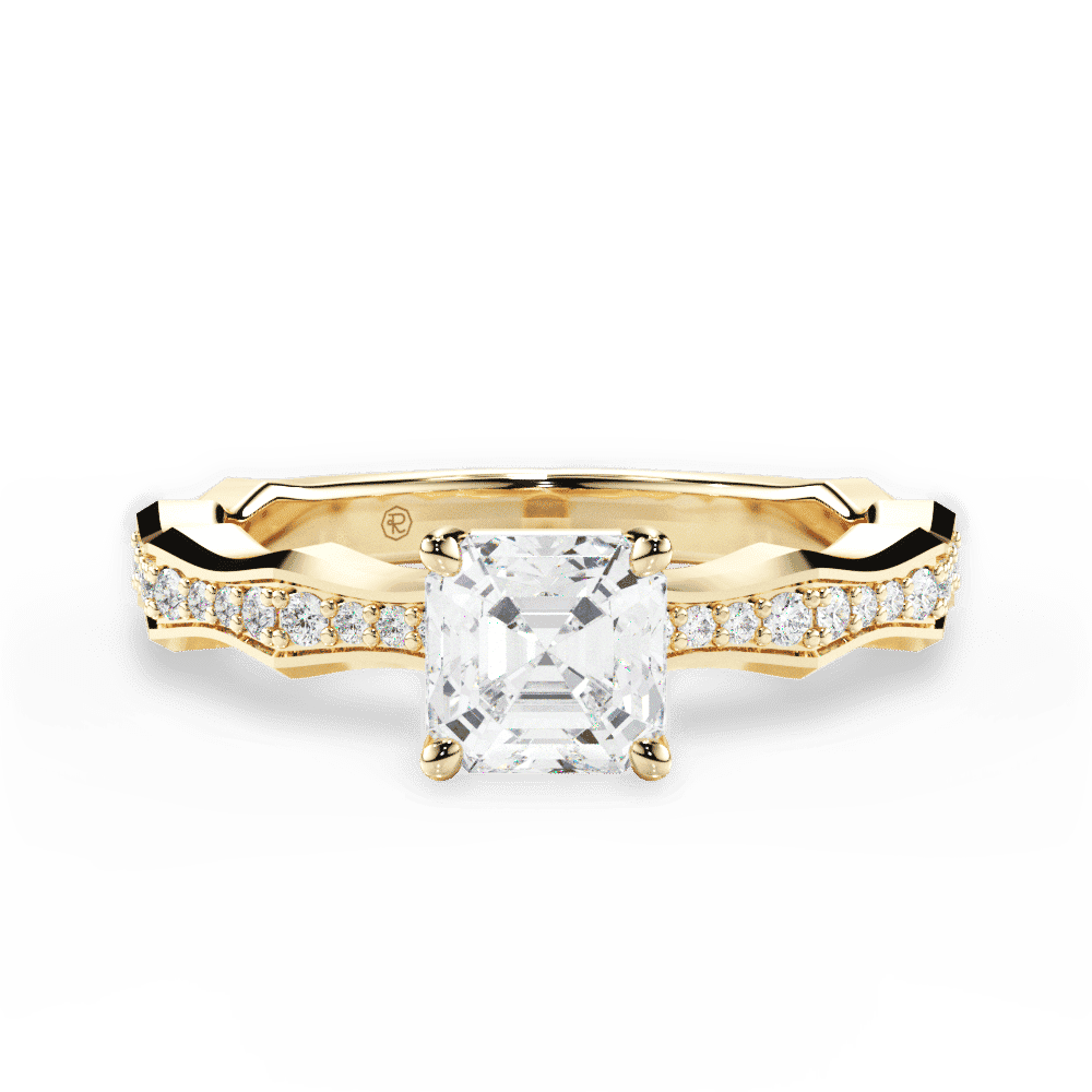14kt Yellow Gold/18kt Yellow Gold/asscher/top
