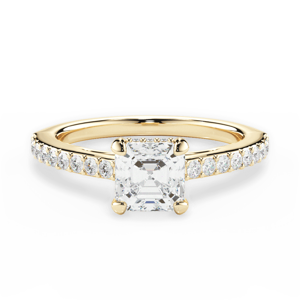 14kt Yellow Gold/18kt Yellow Gold/asscher/top