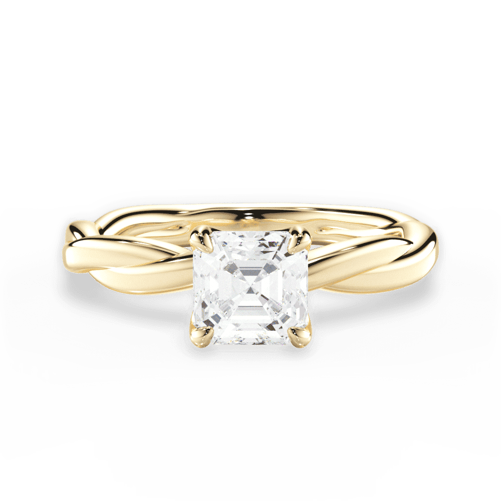 14kt Yellow Gold/18kt Yellow Gold/asscher/top