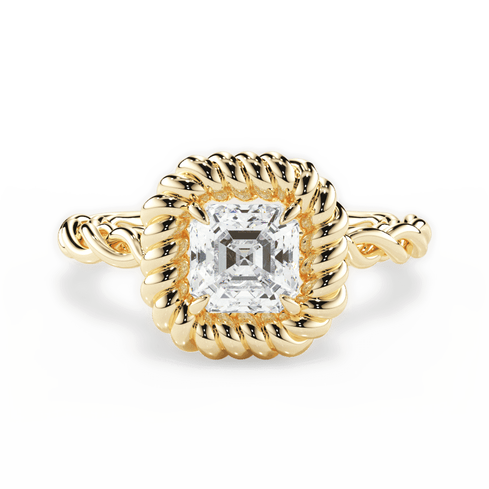 14kt Yellow Gold/18kt Yellow Gold/asscher/top