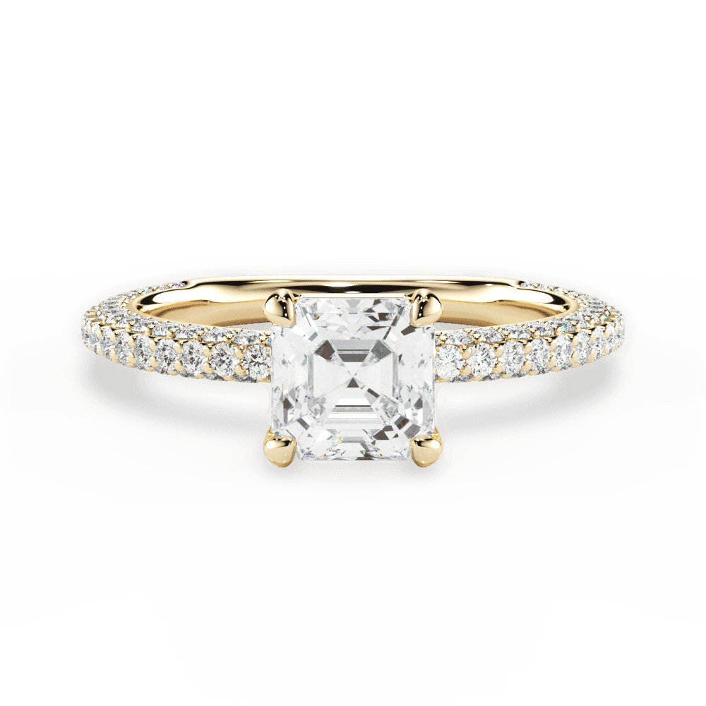 14kt Yellow Gold/18kt Yellow Gold/asscher/top