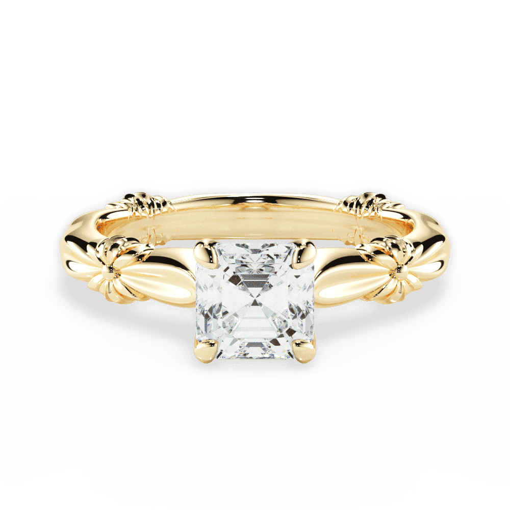14kt Yellow Gold/18kt Yellow Gold/asscher/top