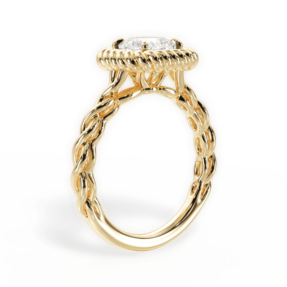 14kt Yellow Gold/18kt Yellow Gold/cushion/front