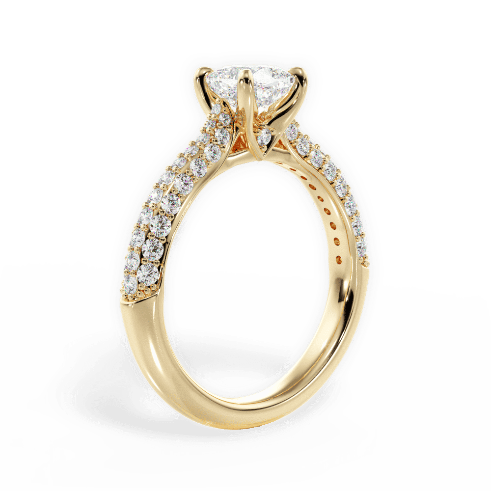 14kt Yellow Gold/18kt Yellow Gold/cushion/front