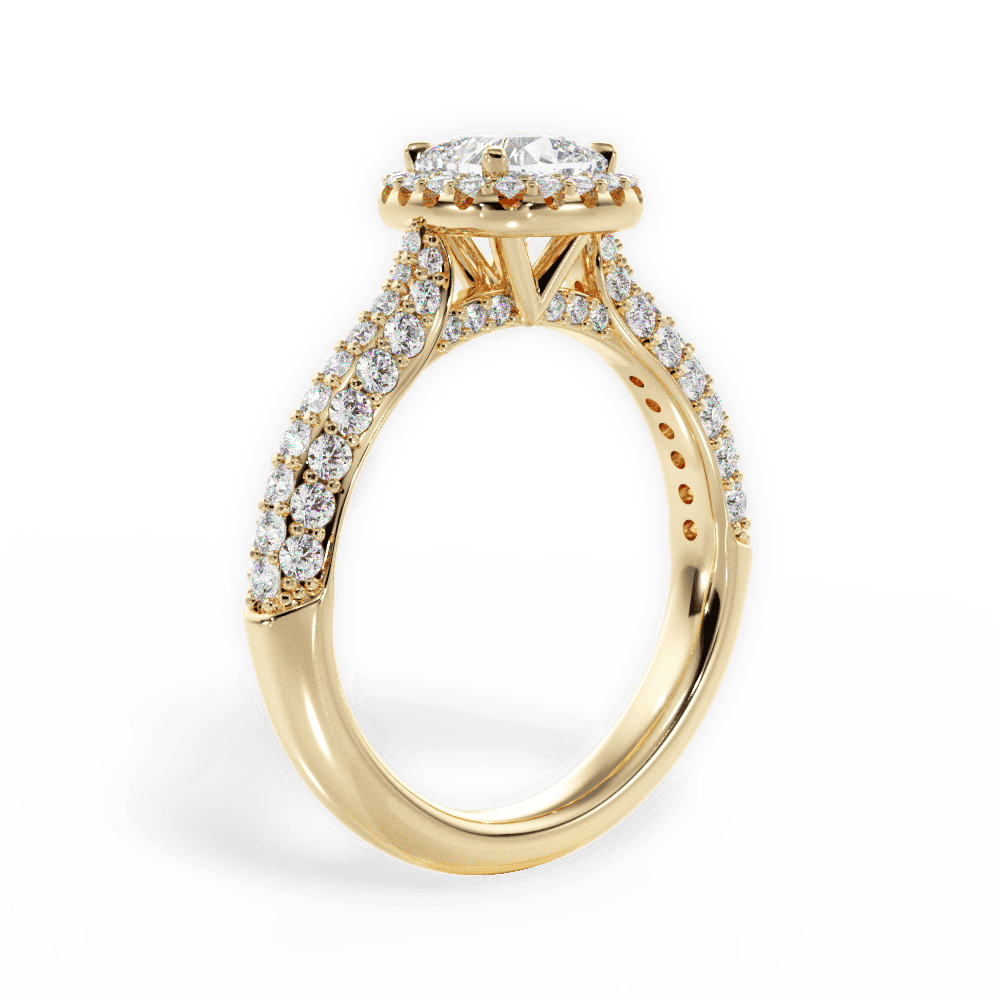 14kt Yellow Gold/18kt Yellow Gold/cushion/front