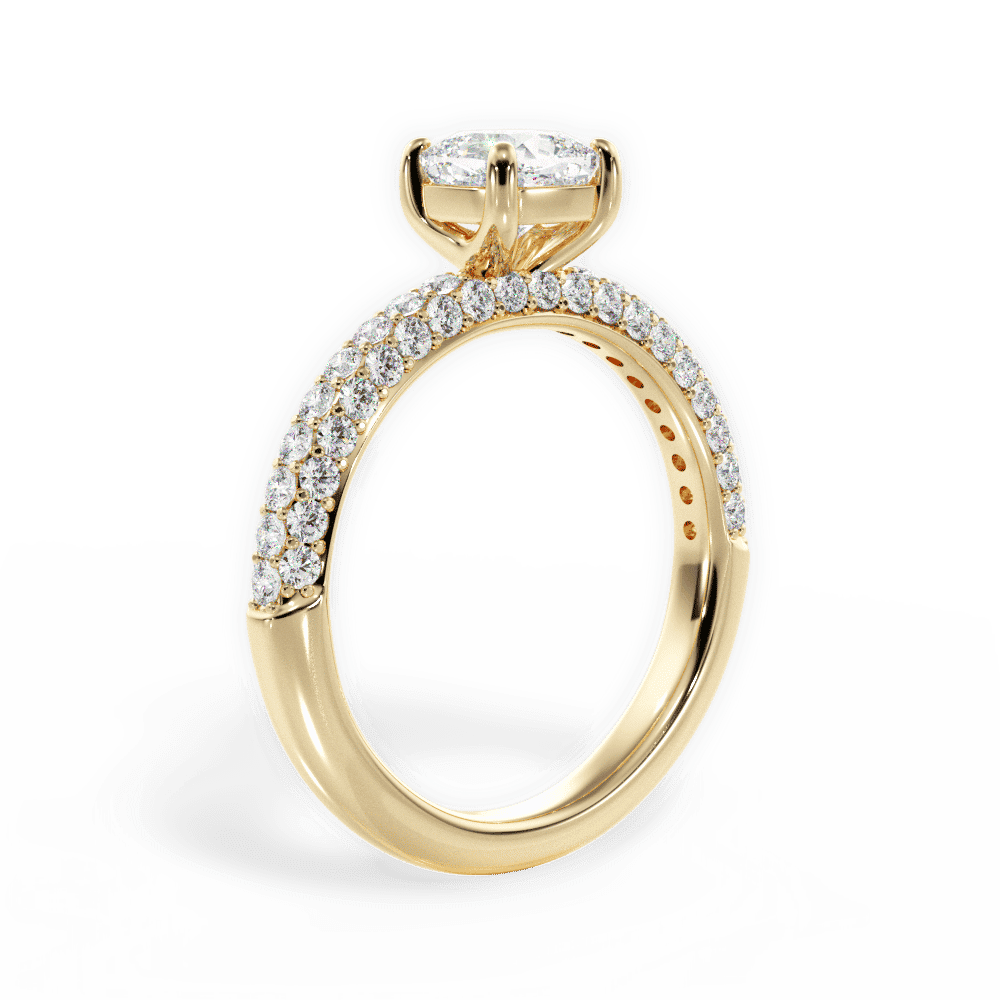 14kt Yellow Gold/18kt Yellow Gold/cushion/front