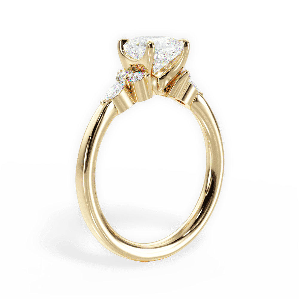 14kt Yellow Gold/18kt Yellow Gold/cushion/front