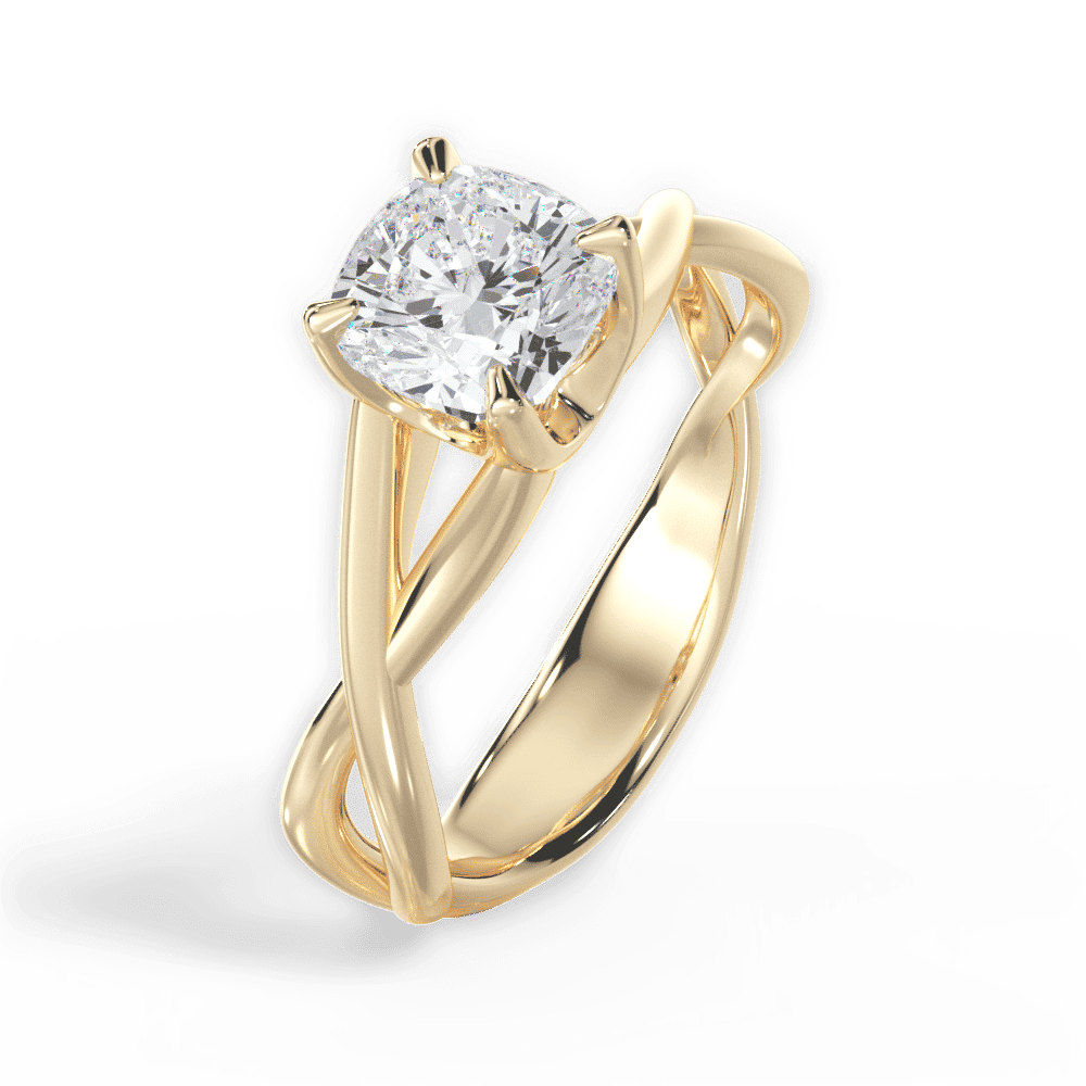 14kt Yellow Gold/18kt Yellow Gold/cushion/perspective