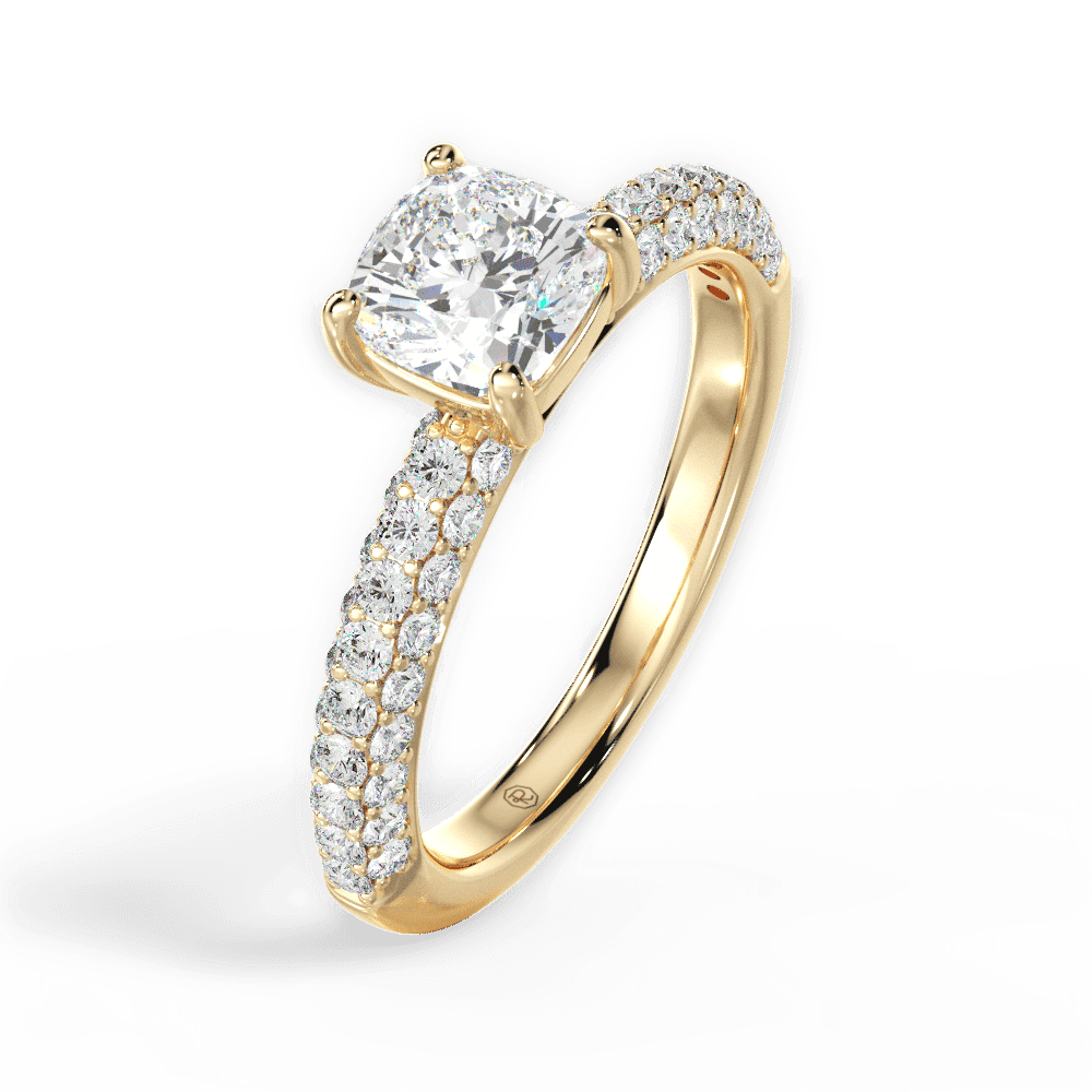 14kt Yellow Gold/18kt Yellow Gold/cushion/perspective