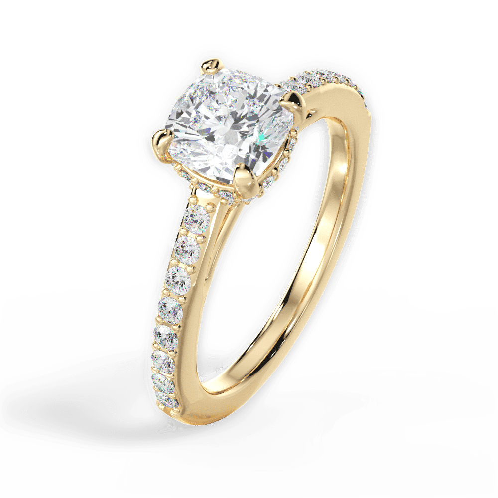 14kt Yellow Gold/18kt Yellow Gold/cushion/perspective