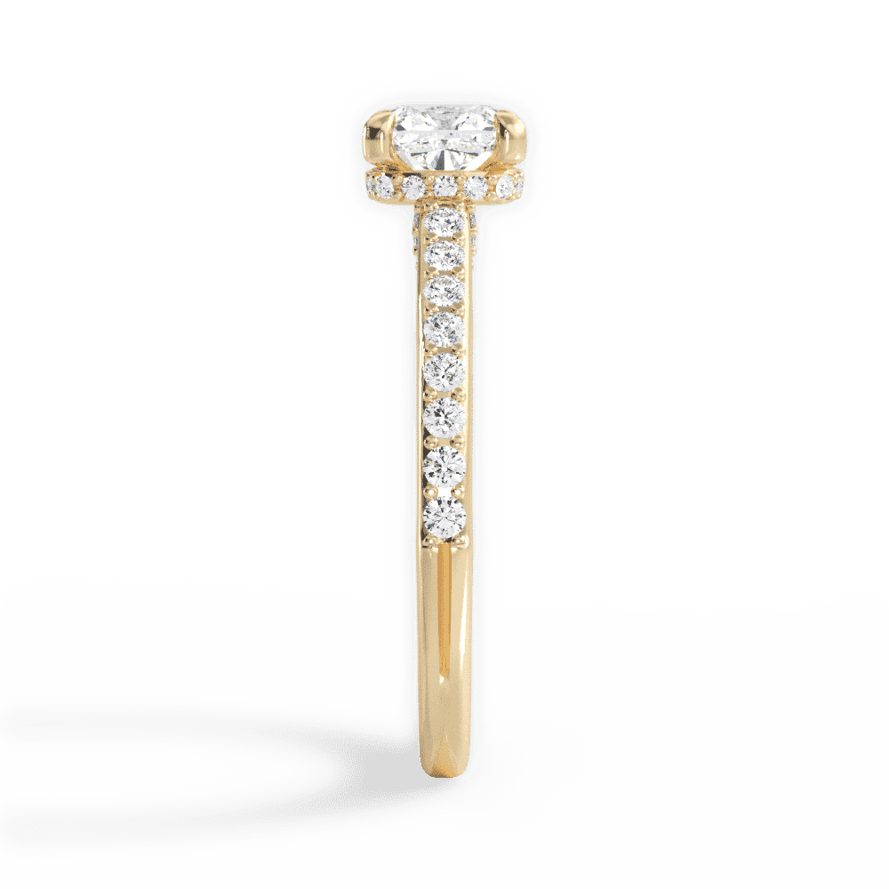 14kt Yellow Gold/18kt Yellow Gold/cushion/side