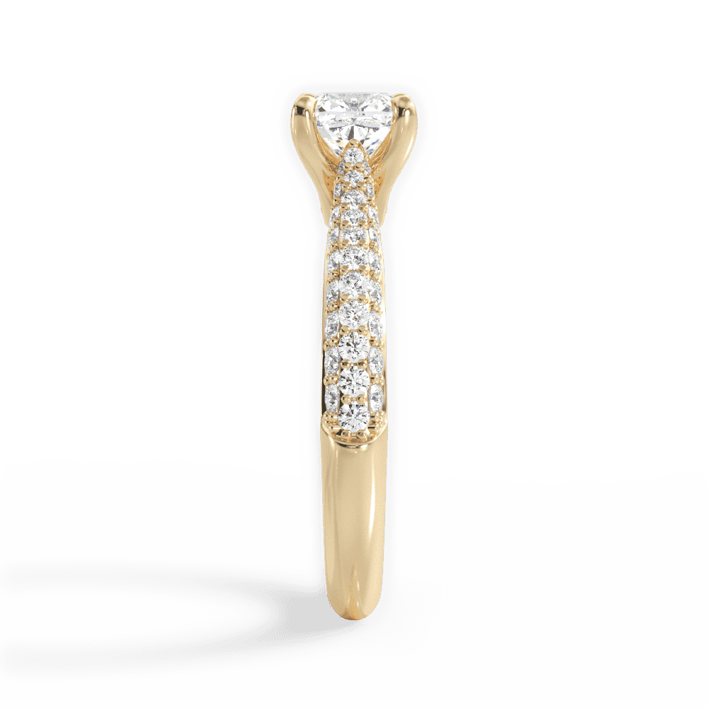 14kt Yellow Gold/18kt Yellow Gold/cushion/side