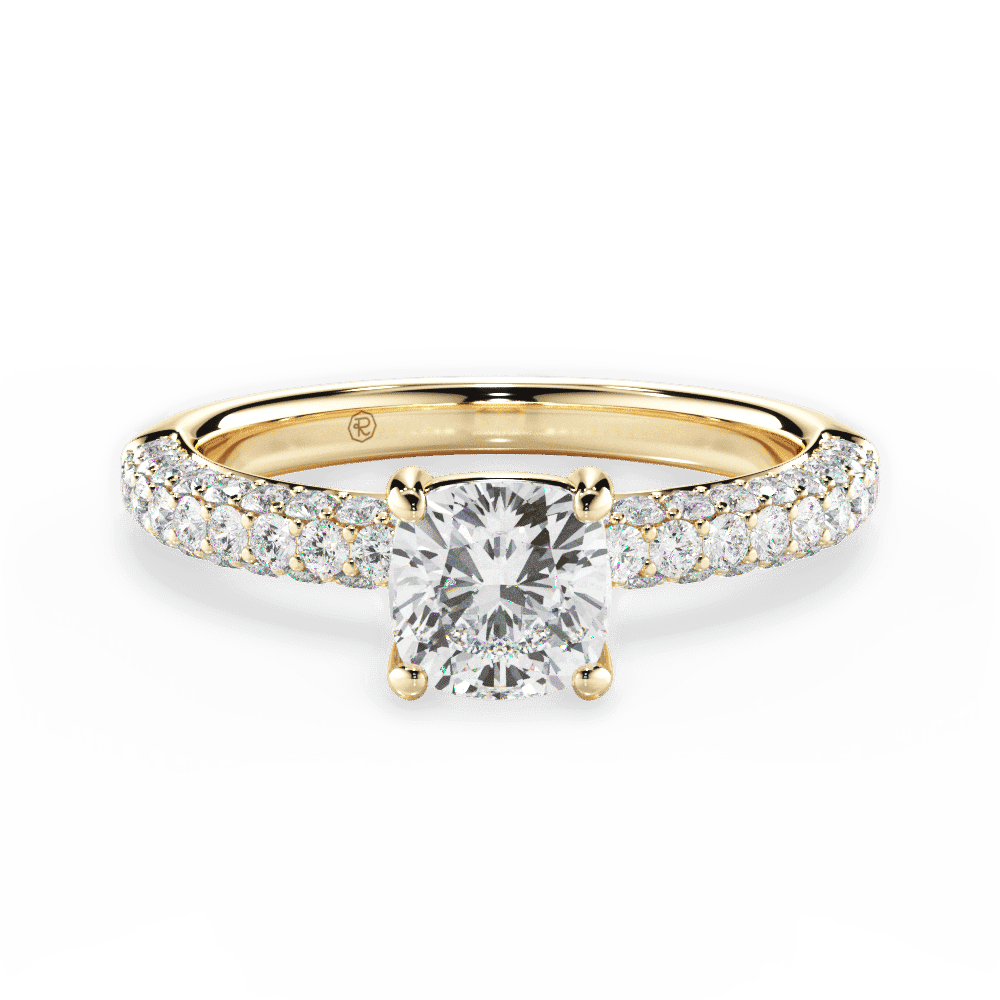 14kt Yellow Gold/18kt Yellow Gold/cushion/top