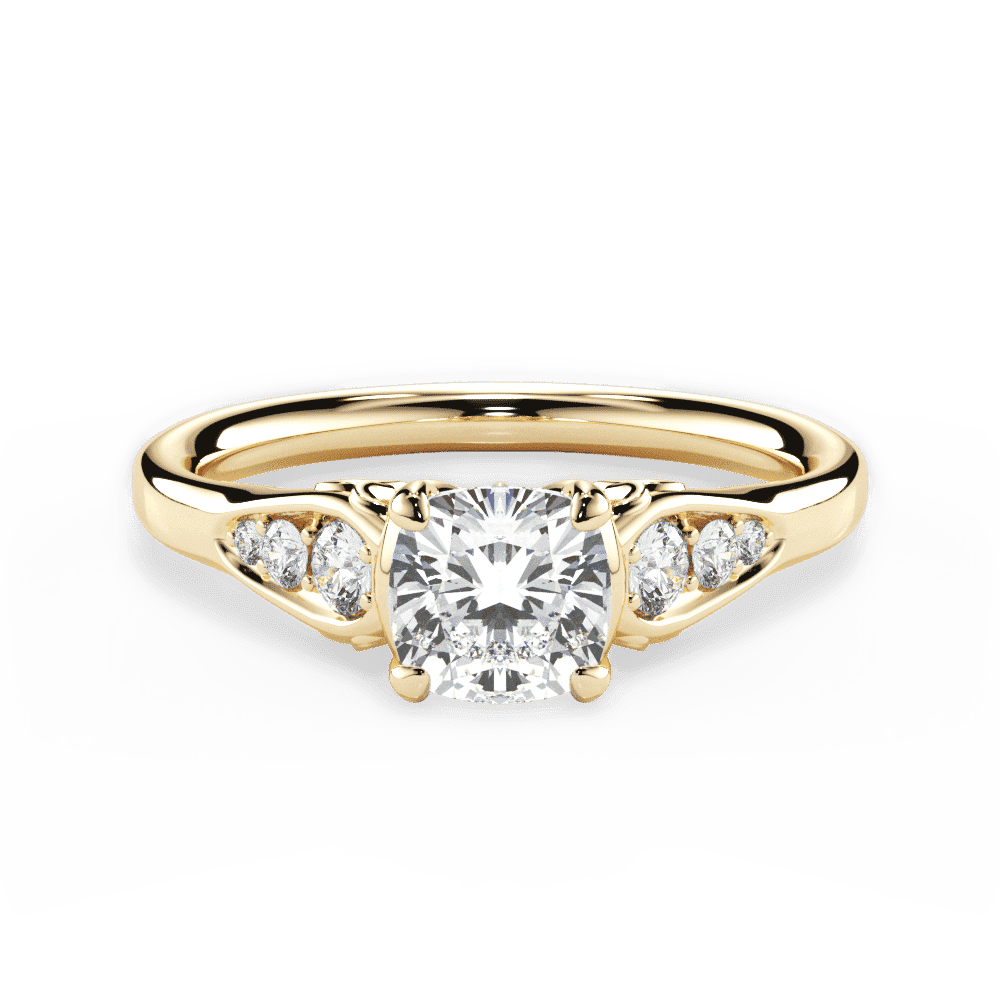 14kt Yellow Gold/18kt Yellow Gold/cushion/top