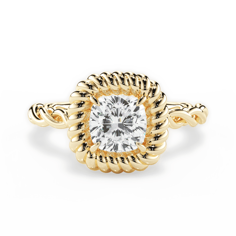 14kt Yellow Gold/18kt Yellow Gold/cushion/top