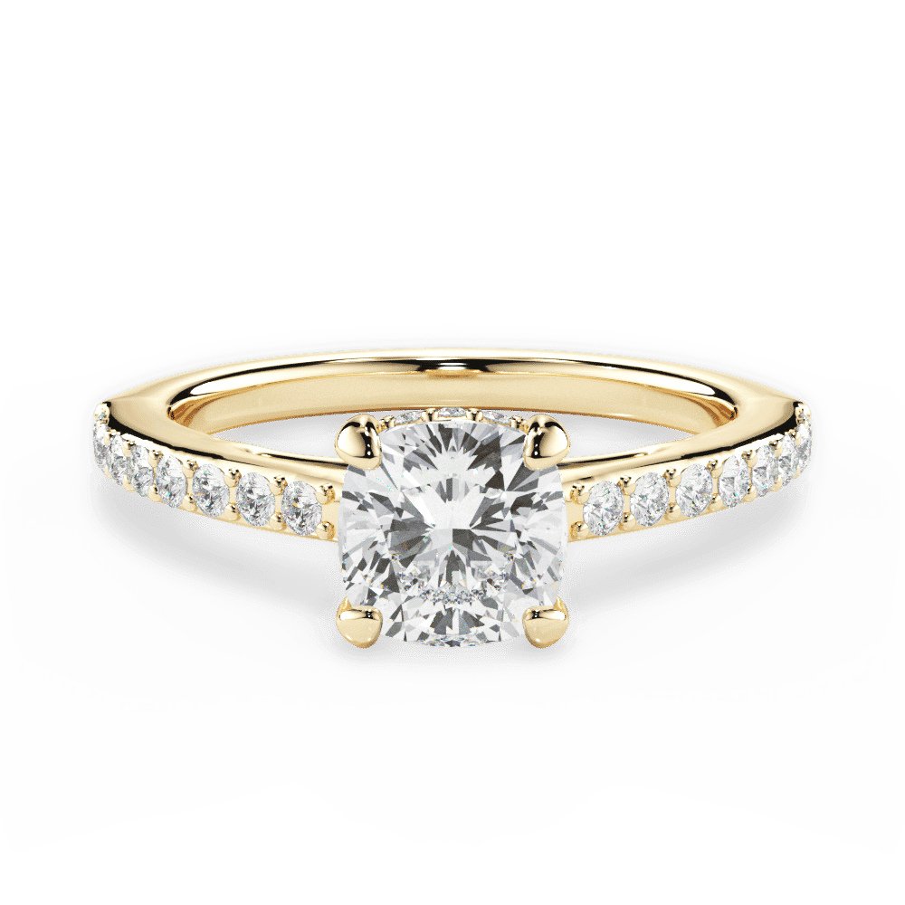 14kt Yellow Gold/18kt Yellow Gold/cushion/top