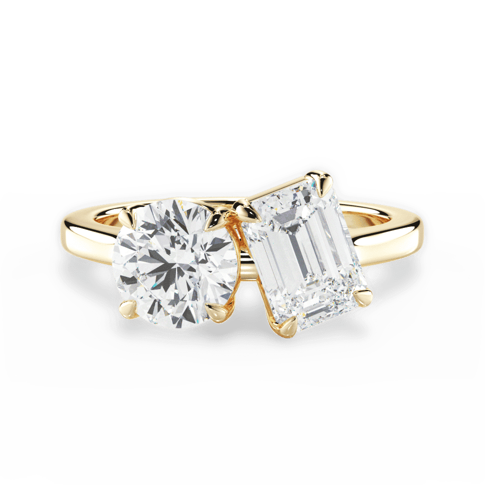 14kt Yellow Gold/18kt Yellow Gold/emerald/top