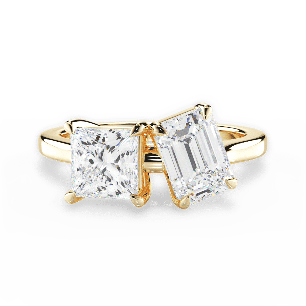 14kt Yellow Gold/18kt Yellow Gold/emerald/top