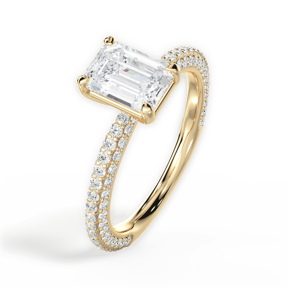 14kt Yellow Gold/18kt Yellow Gold/emerald/side