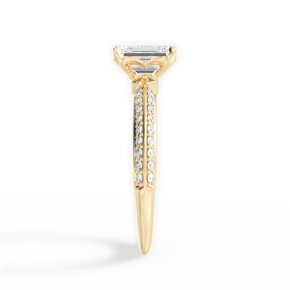 14kt Yellow Gold/18kt Yellow Gold/emerald/side