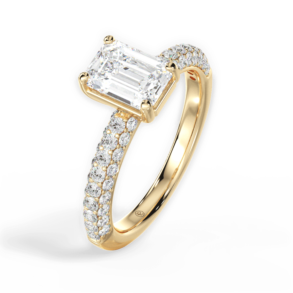 14kt Yellow Gold/18kt Yellow Gold/emerald/side