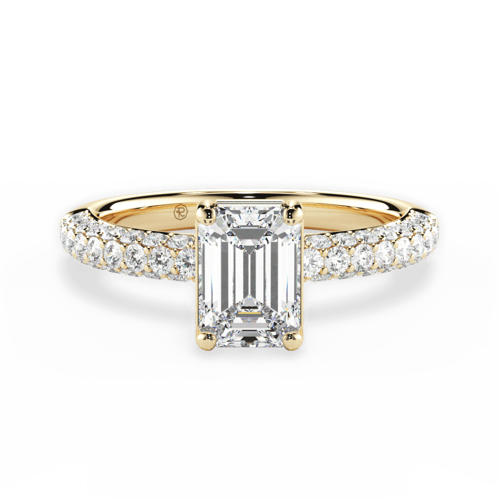 14kt Yellow Gold/18kt Yellow Gold/emerald/top