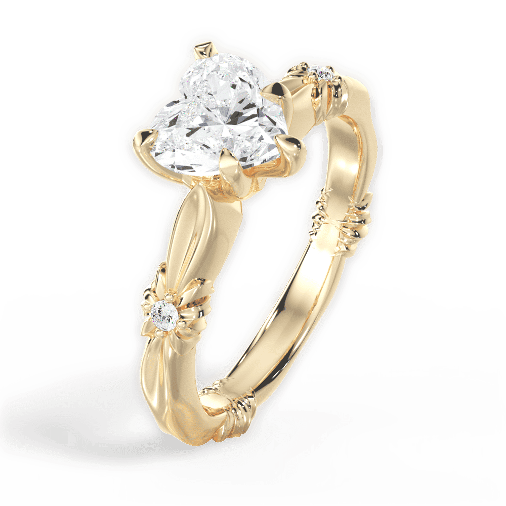 14kt Yellow Gold/18kt Yellow Gold/heart/perspective