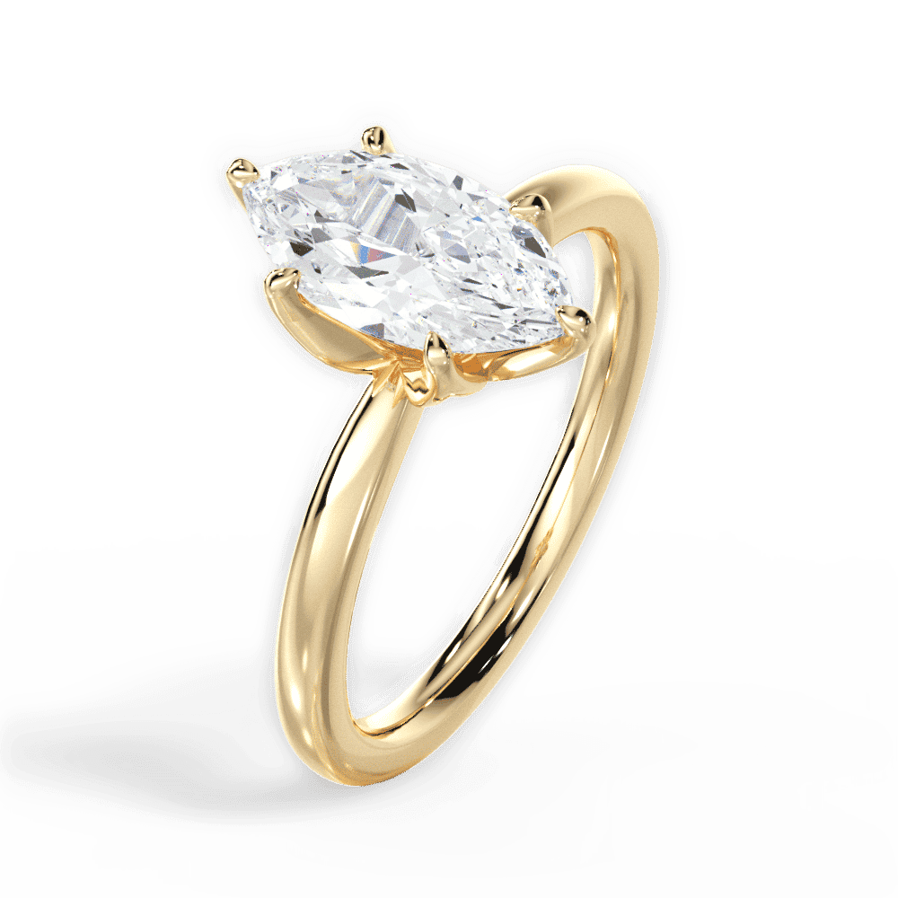 14kt Yellow Gold/18kt Yellow Gold/marquise/side