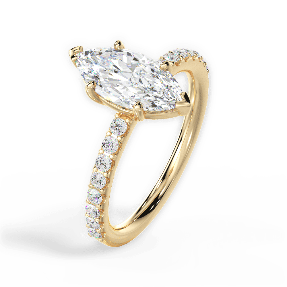 14kt Yellow Gold/18kt Yellow Gold/marquise/side