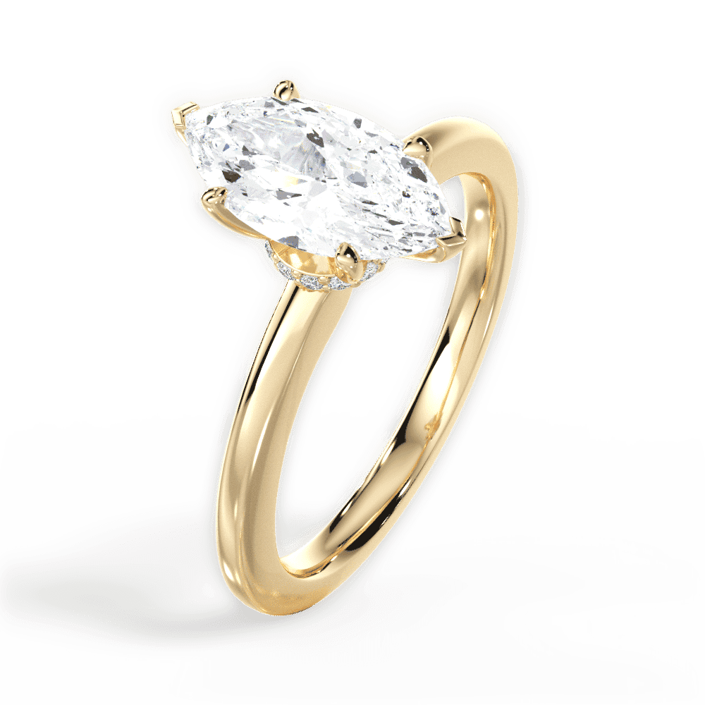 14kt Yellow Gold/18kt Yellow Gold/marquise/side