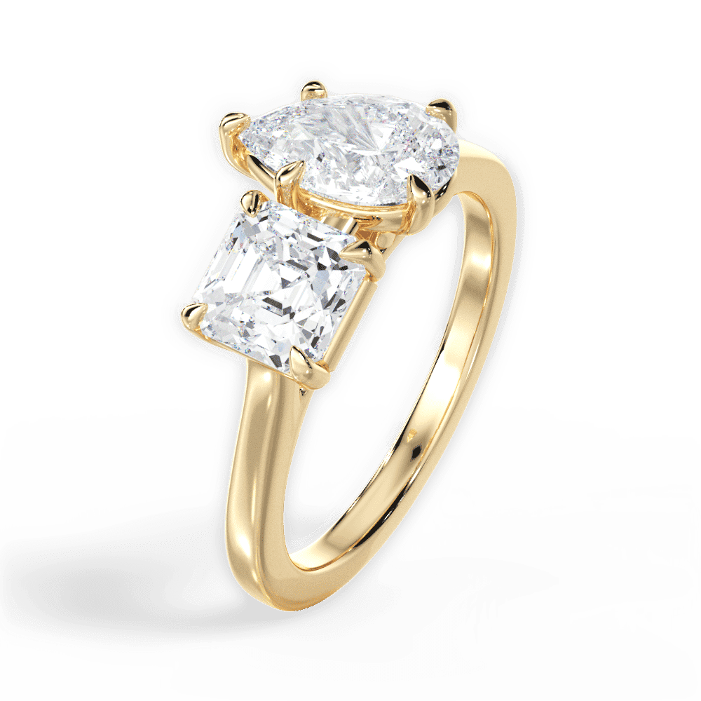 14kt Yellow Gold/18kt Yellow Gold/pear/perspective