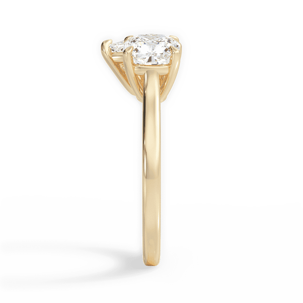 14kt Yellow Gold/18kt Yellow Gold/pear/side