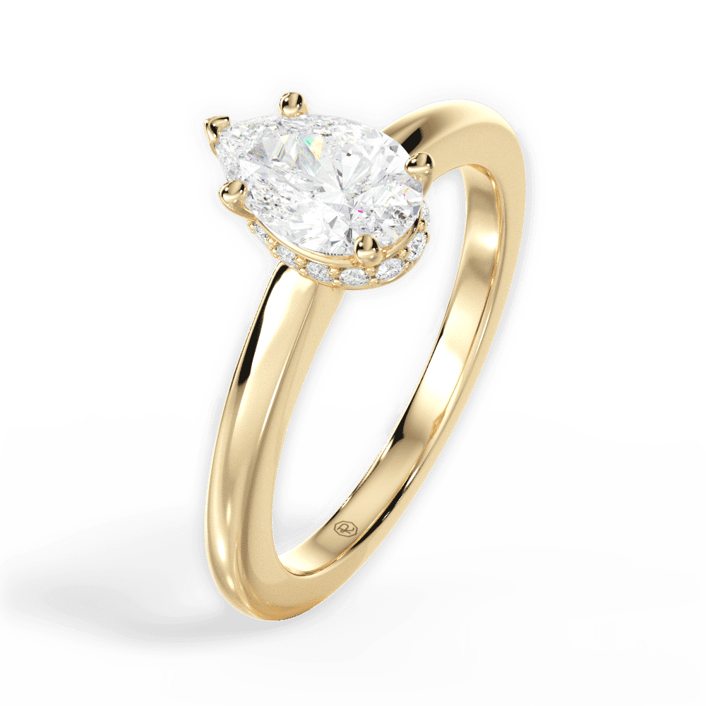 14kt Yellow Gold/18kt Yellow Gold/pear/perspective