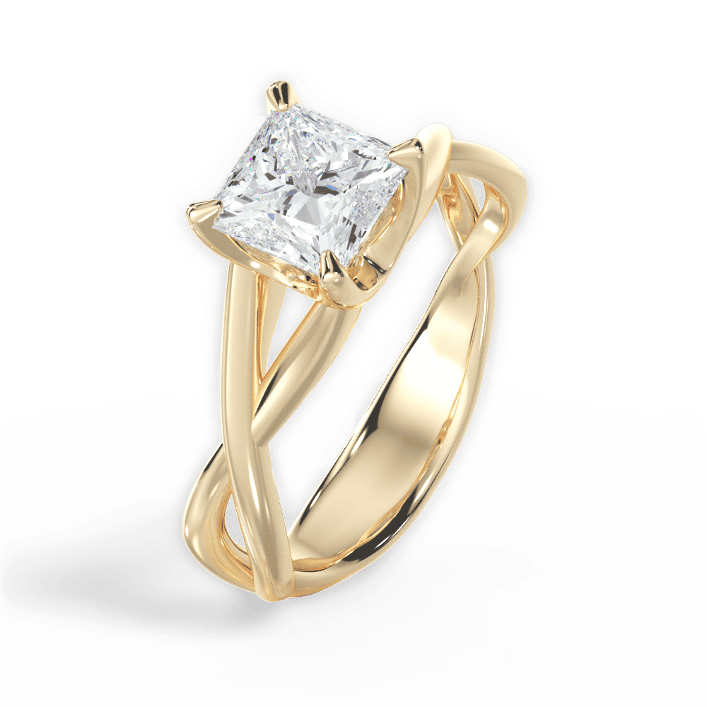 14kt Yellow Gold/18kt Yellow Gold/princess/perspective