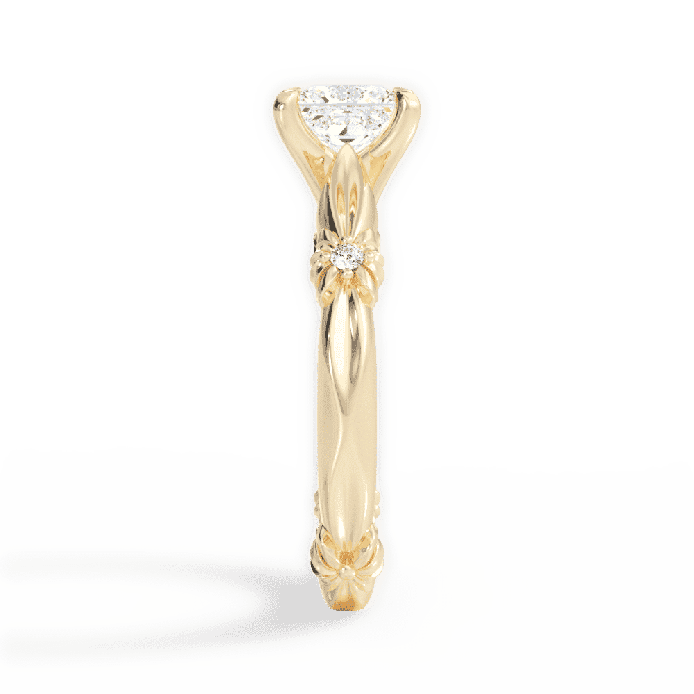 14kt Yellow Gold/18kt Yellow Gold/princess/side