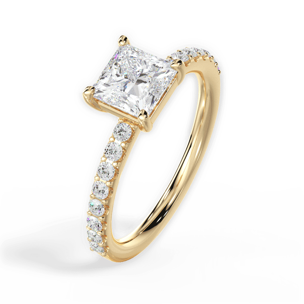 14kt Yellow Gold/18kt Yellow Gold/princess/side