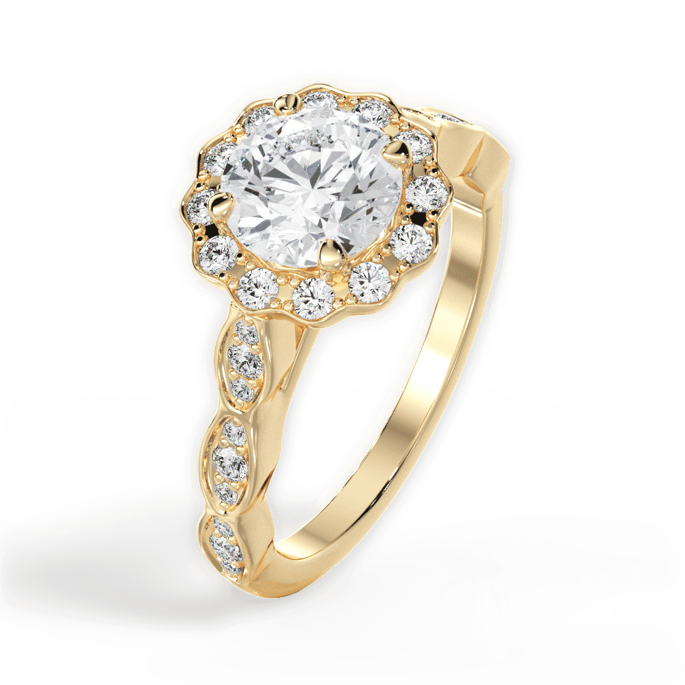 14kt Yellow Gold/18kt Yellow Gold/round/side