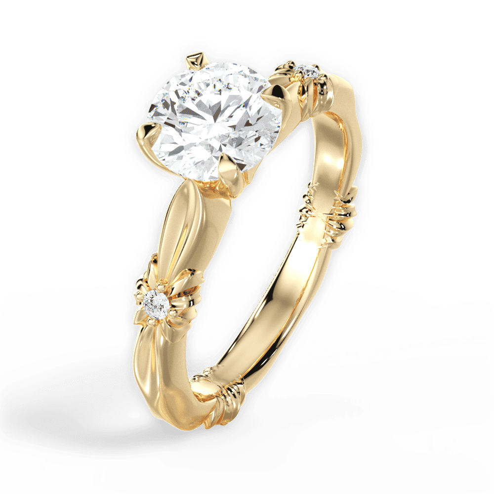 14kt Yellow Gold/18kt Yellow Gold/round/side