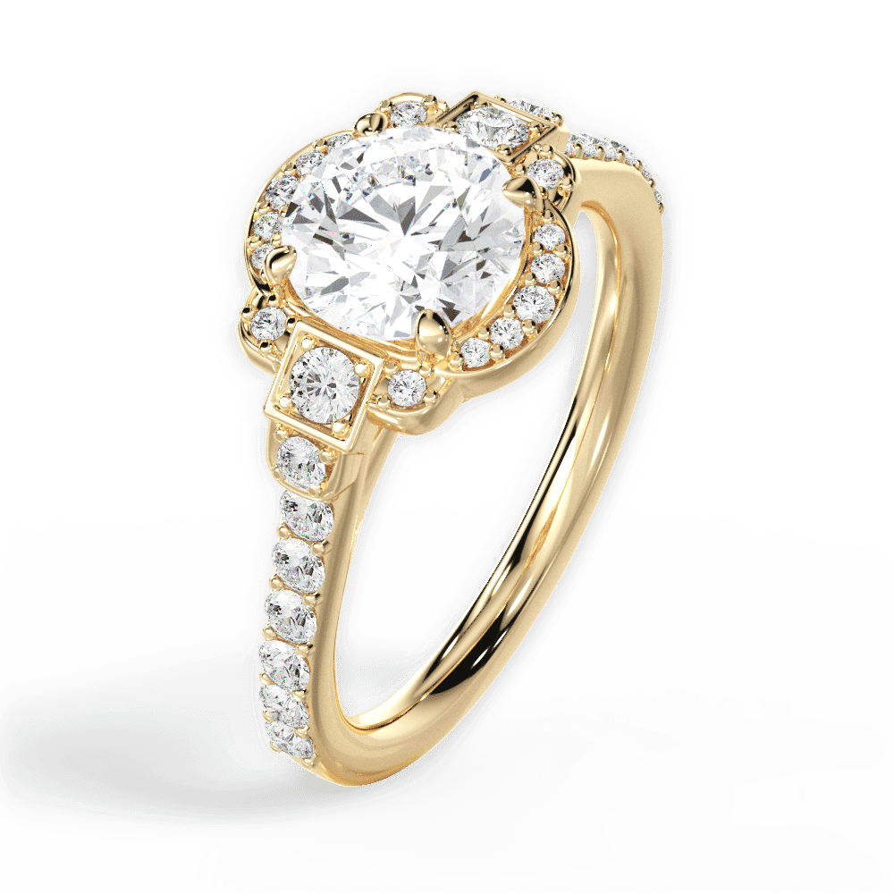 14kt Yellow Gold/18kt Yellow Gold/round/side