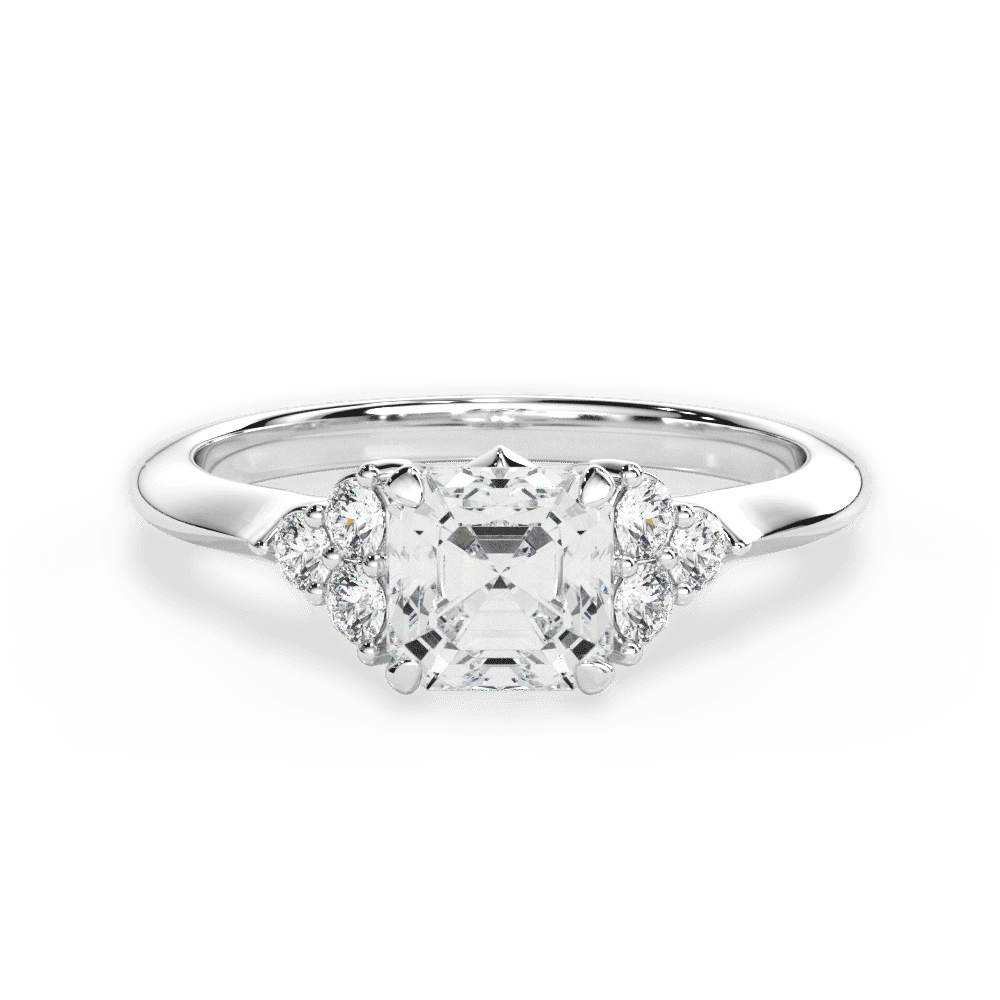 14kt White Gold/18kt White Gold/Platinum/asscher/top