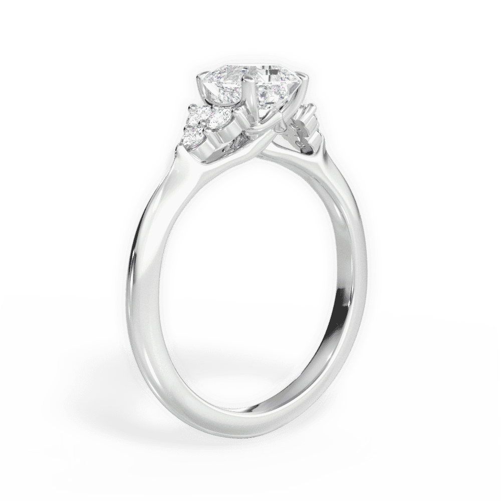 14kt White Gold/18kt White Gold/Platinum/asscher/front